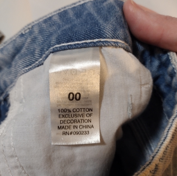 Roxy High Waist Floral Crochet Lace Acid Wash Denim Jean Shorts Size 00 - Picture 5 of 9